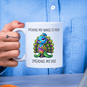 Spreading Sass Peacock Mug